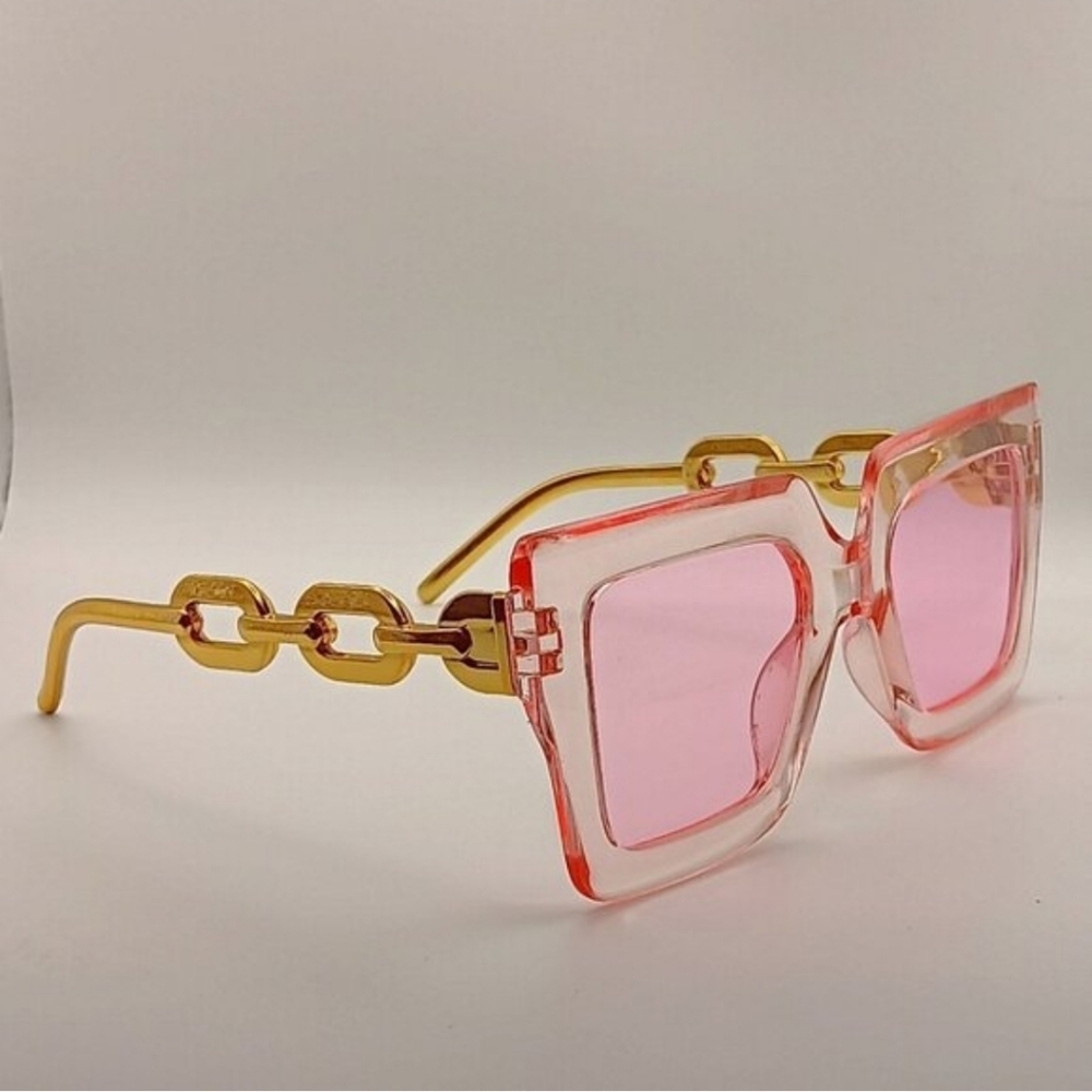 Chic Pink and Gold Sunglasses - Picture 3 of 4